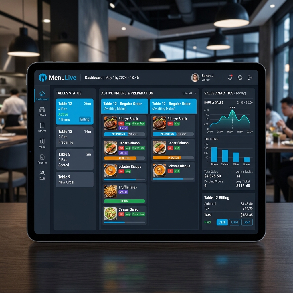 MenuLive POS Dashboard